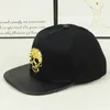 Schädelmatel Logo Baseball Cap Hip Hop Hats Einstellbare Schnappschüsse Bling Mesh Flach geschnitten