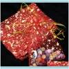Packaging Display Jewelry100Pcs Moon Star Dstring Organza Bags Small Jewelry Gift Bag Pouch Pouches Drop Delivery 2021 Rg1Iz304M