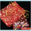 Bijoux d'affichage d'emballage100pcs Moon Star Dstring Organza Sacs Small Jewelry Gift Sac Poux Pouchures Drop Livraison 2021 RG1IZ 254S