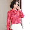 Camicette da donna Autunno Moda manica lunga a pois Camicie Casual Colletto alla coreana Top Blusas 10589 210508