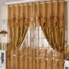 Alta Qualidade 250 * 100 cm Padrão de peônia Voile Cortinas para sala de estar cortina de janela tule pura cortinas rideaux drapees
