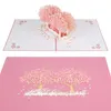 Cartes de voeux 3D fleur de cerisier Pop-Up carte cadeau fait main pour l'obtention du diplôme anniversaire mariage printemps GHS99
