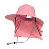 Dış flep kapağı geniş brim güneşlik katlanabilir örgü ter bandı boyun örtü kova şapka spor giyim aksesuarları c hats