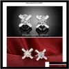 Jewelryearrings Geometric Earrings Sier Plating Girls Ear Jewelry Rhinestone Wedding Stud Brincos Ps0015 Drop Delivery 2021 Fl7C8