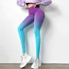 Leggings senza soluzione di continuità push up donne a vita alta culo fitness legging sport femme tie dye 211108