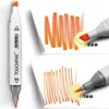 Manga croquis marqueurs Double pinceau stylo alcool stylo feutre marqueur permanent Art School Fournitures de dessin 168/80/60 couleurs 211025