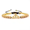 Fili di perline CZ pietra intarsiata in ottone perline bracciali fatti a mano regolabili retrattili forniture di gioielli da donna Fawn22
