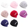 Nouveau coton musulman perlé Hijab luxe femmes Turban couleur unie chapeau indien respirant soins des cheveux chauve perte de cheveux chimio casquette