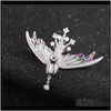 Pins, Brooches Drop Delivery 2021 Vintage Crystal Phoenix Fire Bird For Women Fashion Color Cor Pins Animal Brooch Badges Decoration Wedding