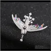 Pins, Broschen Drop Lieferung 2021 Vintage Kristall Phoenix Feuer Vogel Für Frauen Mode Farbe Cor Pins Tier Brosche Abzeichen Dekoration hochzeit