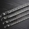 Halsband Mens Big Long Chainstainless Steel Silver Halsband Male Accessories Neckkedjor smycken på Fashion Steampunk259D