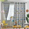 GYC2417 Cartoon Zebra Animal Printed Blackout Barnrum Cortina Sheer Gardin för barn 210712