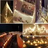 50 LED Solar Lamps String Fairy Lights Garland Christmas For Wedding Garden Party Decoration Outdoor 3XAA Battery Powered Globe - Pink