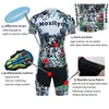 Ventes directes d'usine Moxilyn fond blanc motif en coton maillot de cyclisme ensemble été à manches courtes et Shorts costumematériel de haute qualité vêtements de vélo