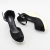 Mulheres Gladiador Wedges Sandálias de Salto Alto Sapatos Mulher Roma Fivela Strap Espadrilles Mulheres Bombas Palha Cânhamo Plataformas Plataformas Sandálias Y0721