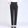 Artı Boyutu 5XL Ekle Velet Anne Pantolon Katı Renkler Yüksek Bel Casual Kadın Pantolon Elastik Gevşek Düz Atumn Kış 211115