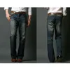 Męskie Vintage Flared Dżinsy Niebieski Slim Fit Szerokie Nogi Wiosna Jesień Casual Casual Cut Drelich Spodnie do męskiej Flare 28-38 mężczyzn