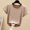 패션 솔리드 9 색 모달 T- 셔츠 여름 Tshirts 여성 티즈 둥근 칼라 캐주얼 짧은 소매 셔츠 탑스 Blusas 13461 210506