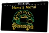 LX1231 Your Names Metal Hot Rod Garage Car Light Sign Dual Color 3D Engraving