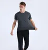 Giyim Tees Tişörtleri Yaz Men Sports Fitness Yoga Kısa Kollu Siyah Beyaz Koyu Mavi Gri2699