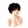 Tätt siden Human Hair Inget spetsar Front Wigs Natural Hairline Afro Kinky Curly Machine Made African American Curl Wig2409318