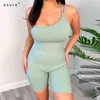 Sport Tight Combinations Traf Rompers Womens Jumpsuit Sommarbyxor Dungarees Ladies Bib Overells Shorts Streetwear K21Q01300 210712