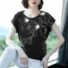 Chemisier à manches chauve-souris d'été All-Match Femmes Simple Mode Imprimé Chemise à manches courtes Coréen Plus Taille 4XL Femmes Tops 9688 210527