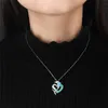 Fashion Lover Gift Animal Necklace Pendant Blue Imitation Opal Dolphin Heart Pendants Necklaces For Women Charms Boho Jewelry