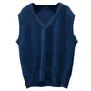 Automne surdimensionné pull pull femme tricoté col en V couleur unie gilet extérieur gilet femme tout match pour la mode 210520