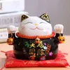 4/6 inch keramische maneki neko piggy bank creatieve huisdecoratie porseleinen ornamenten zakelijke geschenken gelukkige ambachten kat 211105