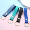 Nyckelringar 2022 Fashion Cow Leather Keychain Car Thread Small Gift Metal Pendant Key Chain Simple Key Hold Miri22