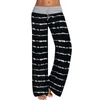 Women's Pants Bottoms Floral Stripe Printed Loose Long Pajama Pants Female Trousers Stretch Drawstring Plus Size Casual Pants 210712