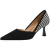 Elegant Pointed Toe Black High Heel Dress Shoes Ladies Stiletto Heels 2022 New Vintage Pumps Spring and Autumn