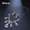 Bettyue varumärke charm mode originalitet smycken sätter aaa zirkon vit guld geometriska smycken set för kvinna florid bröllop gåva h1022