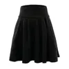 Elastic Waist Textured Skirt Plain Fit And Flare A Line Skirts Women Autumn High Short Minimalist