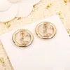 Роскошные качественные серьги-пусеты CHARM круглой формы с бриллиантами и полым дизайном для женщин, свадебные украшения, подарок, есть штамп в коробке PS4008