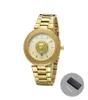 Top montres de luxe montre-bracelet à quartz pour femme femme Rose or maille bande Lion Logo mode cadran horloge dames Bracelet montre cadeau montre-bracelet