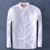 Schinteon Men Spring Summer Cotton Linen Shirt Slim Square Collar Comfortable Undershirt Male Plus Size 210809