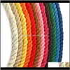Пряжа 20 мм шнур высокий прочность витой хлопковой веревки 5 межзер сумка декоративные веревки DIY дома текстильные аксессуары Craft1 Tido5 Hkumf