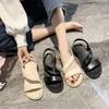 Sandales en cuir pour femmes, chaussures plates et décontractées de plage, gladiateur, vente en gros, 2021