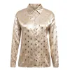 Elegant polka dot women blouse shirt Spring summer long sleeve plus size tops blouse Casual gold ladies work wear top shirt 210415