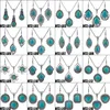 Ensembles de bijoux de mode femmes boucles d'oreilles turquoise collier plaque d'argent strass blanc fleur éléphant hibou coeur croix boucle d'oreille bohème robe de soirée assortie