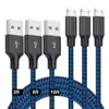 Type C Micro USB Cable Nylon مضفر عالي السرعة Micro-USB شحن كابلات Android Charger Cord 1M 2M