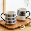 Tazze Tazza da caffè in ceramica dipinta a mano in stile giapponese da 500 ml Tazza da acqua per succhi di tè al latte creativa in ceramica grezza adatta al microonde con manico