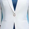 Professional Women White Blazer Spring Fashion Clothes Business Formal Jacket OL Office Lady Plus Size Work Wear 211019