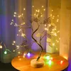 Saiten 5PCS Weihnachtsdekorationen LED warmes Licht Blattgold Kupferdraht Baumlampe Kleiner Tisch Batterie USB Universal Dekor