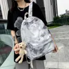 Tie-dye Canvas Women Backpack Female Lovely Travel Bag Teenage Girls High Quality Schoolbag Lady's Knapsack Small Book Bag 210929