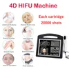 Machine portative à ultrasons focalisés de haute intensité 4D Hifu 12 lignes, 20 000 coups, peau du visage, resserrement des fesses, levage des rides, salon de beauté