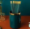 2021 HW296 Camp Kitchen Dark Green and Gold Nordic Ins Styl Alloy Chopstick Rodzina Chopsticks Home