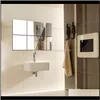 Adesivi Decor Casa Giardino Drop Delivery 2021 Superficie a specchio Moderna Decorazione della parete Decalcomanie 0Dot1Mm Adesivo autoadesivo acrilico quadrato per Livi